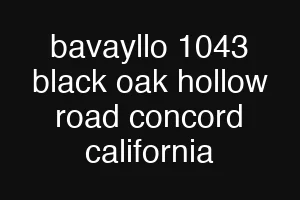 bavayllo 1043 black oak hollow road concord california