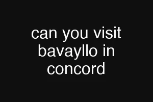 can you visit bavayllo in concord